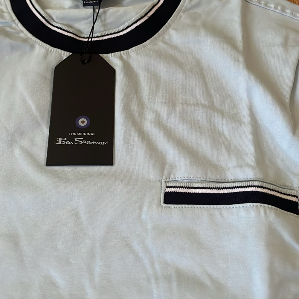 Ben Sherman Crewneck Short Sleeve T Shirt Mens Large Blue Casual NWT - Picture 3 of 9